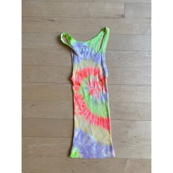 RE/DONE Ribbed "Neon Multicolor" Tank Top Womens BNWOT - Picture 2 of 5